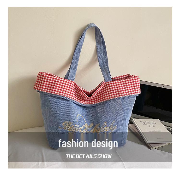 Versatile Denim Double-Sided Crossbody & Shoulder Bag for Women – Trendy, Large Capacity Commuter Bag