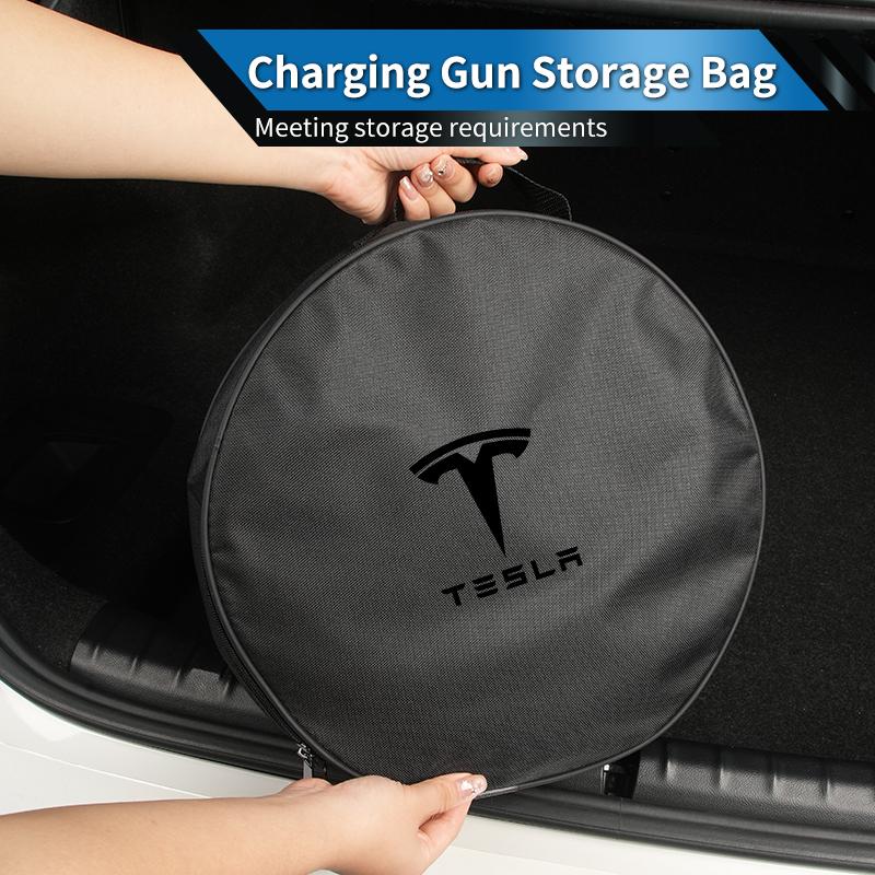 PAJL2 EV Car Valve Charging Cable Storage Box Electric Vehicle Charger Cables Carry Bag For Tesla Model 3 Y S X 2021 Roadster