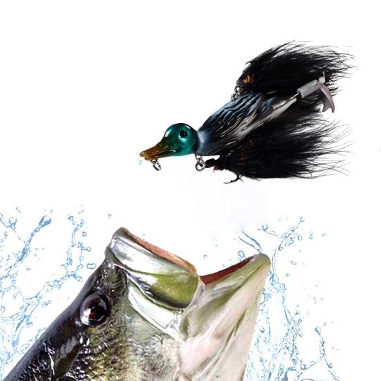 10,5 см/28 г твердая приманка для ловли утки с перьевым крючком и подвижными ножками бионическая искусственная приманка для пресноводной и соленой рыбалки