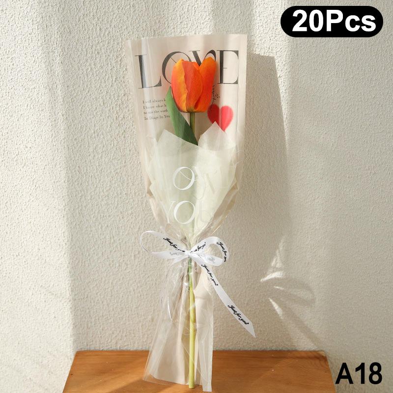20/30/50 шт. Цветные обертки для цветов Прозрачный пакет для букета Обертка для цветов Водонепроницаемая DIY Подарок Цветочный декор