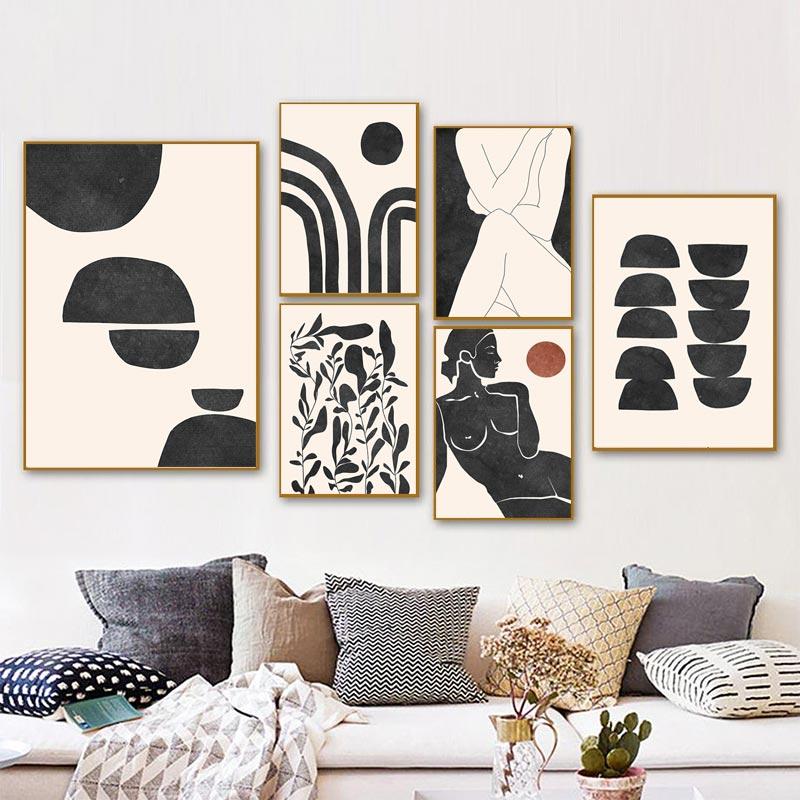 Абстрактная обнаженная женщина, линия, холст, постер, минималистичный геометрический рисунок, картина, принт, настенная художественная картина для гостиной, домашний декор