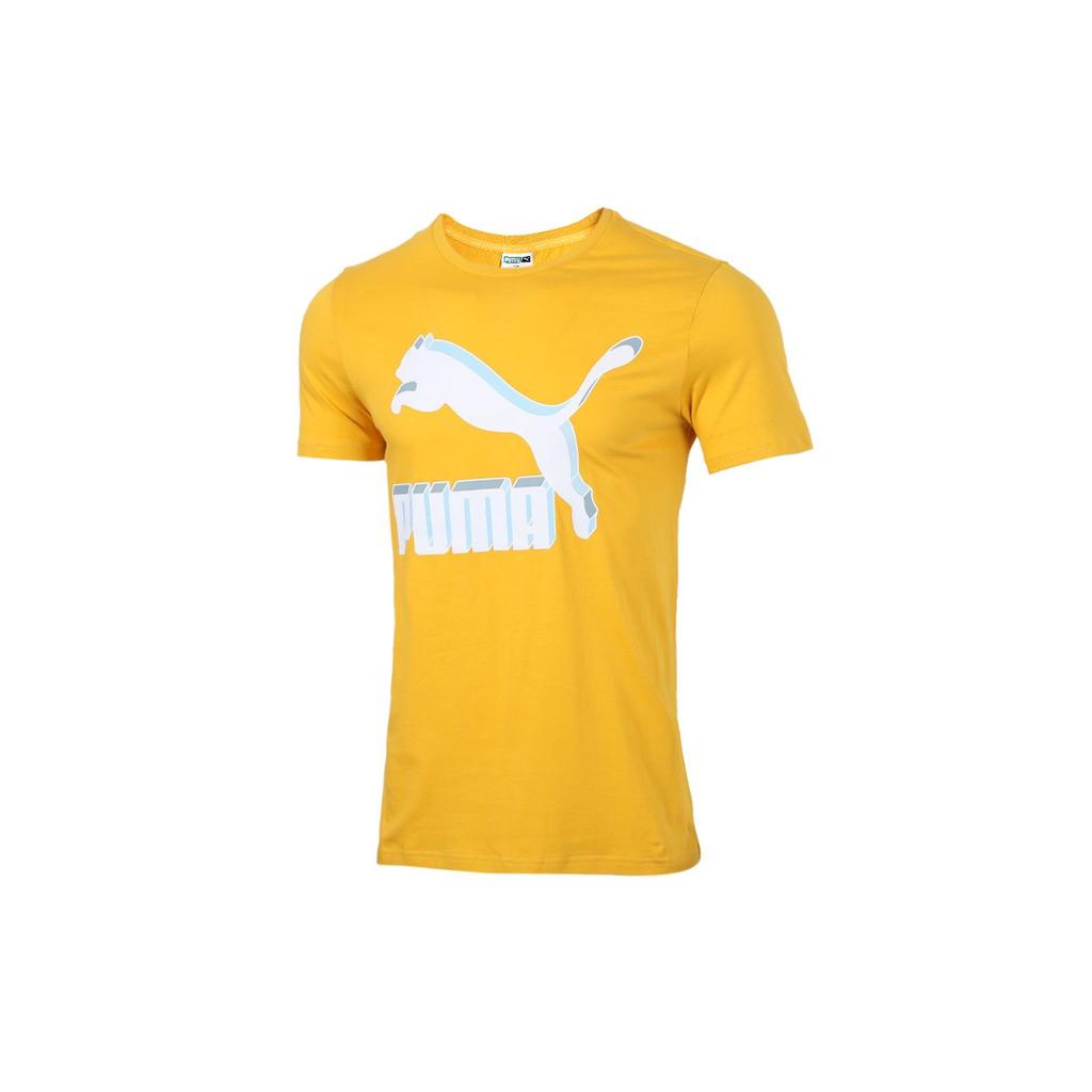PUMA T Shirts Men's Gold Crew Neck Moderate Straight Fit 596535-25