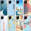 Забавный чехол для телефона с картой путешествий для Samsung Galaxy A12 A02S A22 A32 A52 A72 A71 A51 A41 A31 A21 A11 A50 A70 A10S A20S черный чехол