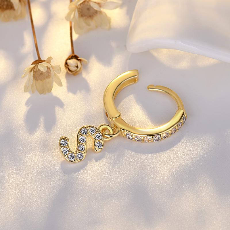 Высококачественные серьги S26 с английскими буквами, серьги с микровставками, модные серьги с пряжкой из бриллиантов