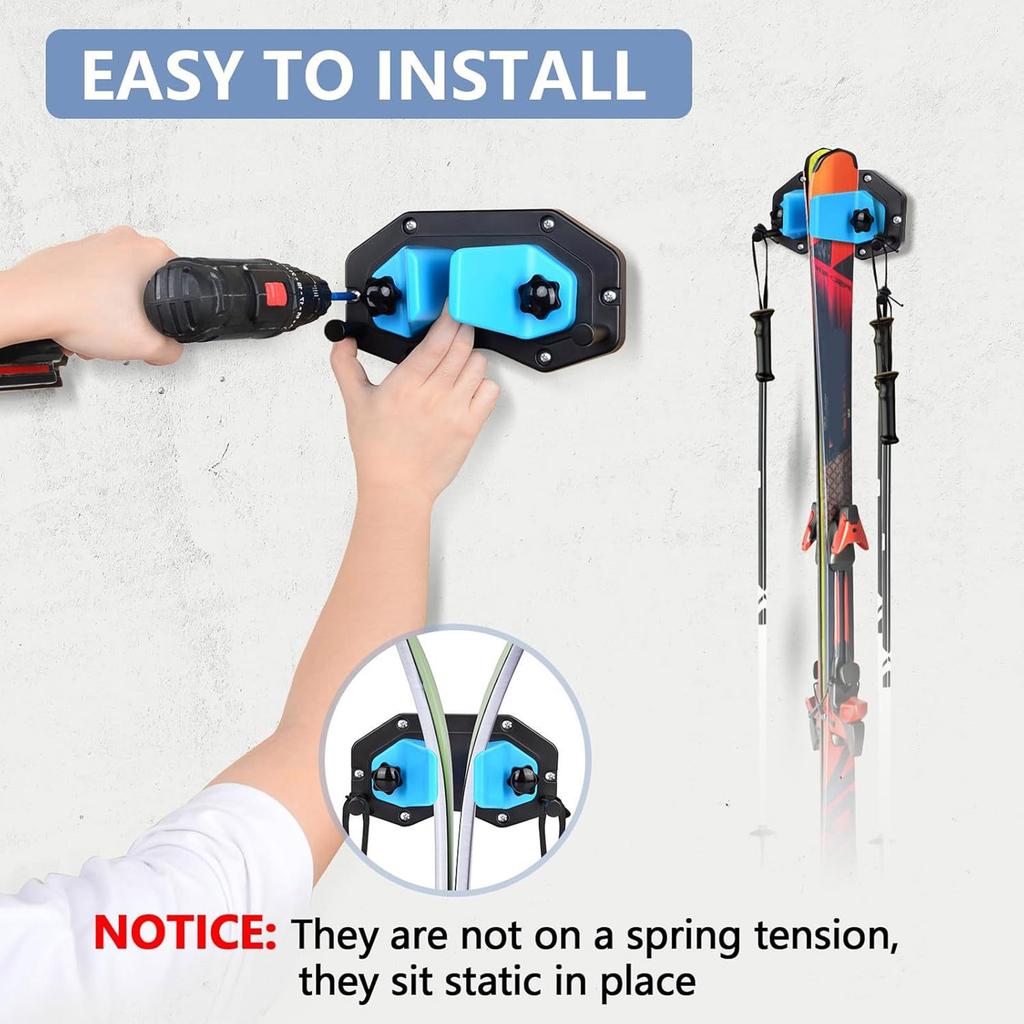 Wall Mount Snowboard Storage Rack Tool Organizers Ski & Snowboard Wall Rack for Garage Wall Snowboard Display Stand