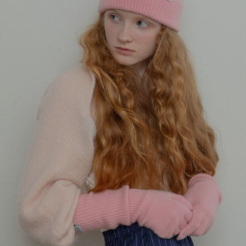 Mellotory 100% кашемировые перчатки без пальцев (светло-розовый)