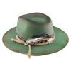 Sheep hat Panama pure wool feather top hat European and American fashion versatile sheep felt fedora hat