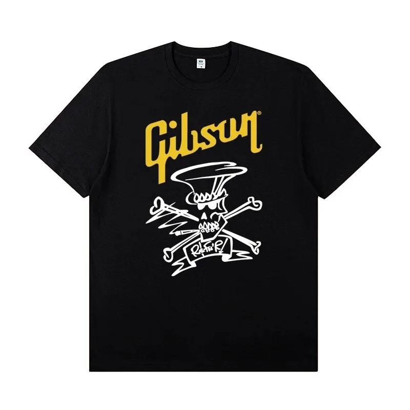 Новая коллекция Slash Gibson Les Paul Стильный и повседневный Высококачественный Графическая печать Круглый Хлопок Самый продаваемый Круглый вырез мягкий