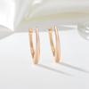 Kinel Glossy Gold Color V Shape Earrings For Women