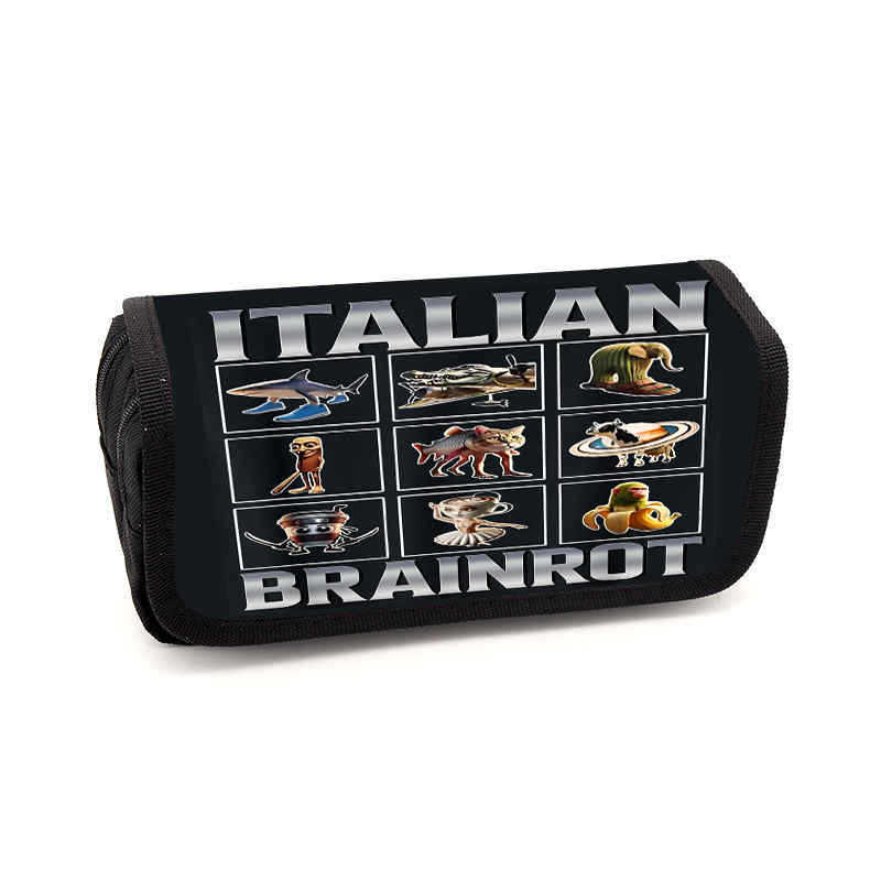 Brain rot pencil case Animation peripheral storage bag Stationery pencil case
