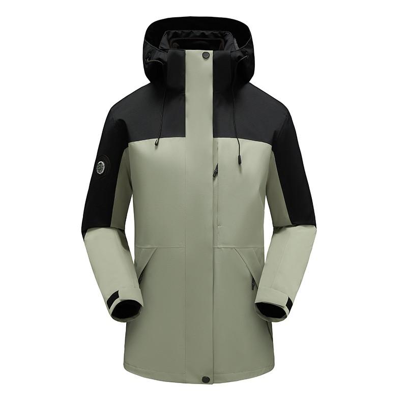 3-in-1 Detachable Outdoor Hiking Ski Jacket Men Women Waterproof Windproof Breathable Shell With Fleece Inner Loose Fit