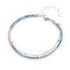 Zircon Rainbow Bracelet, Versatile and Stackable, S925 Silver Color Full of Diamonds, Light Luxury Niche Design, Simple Adjustable Bracelet