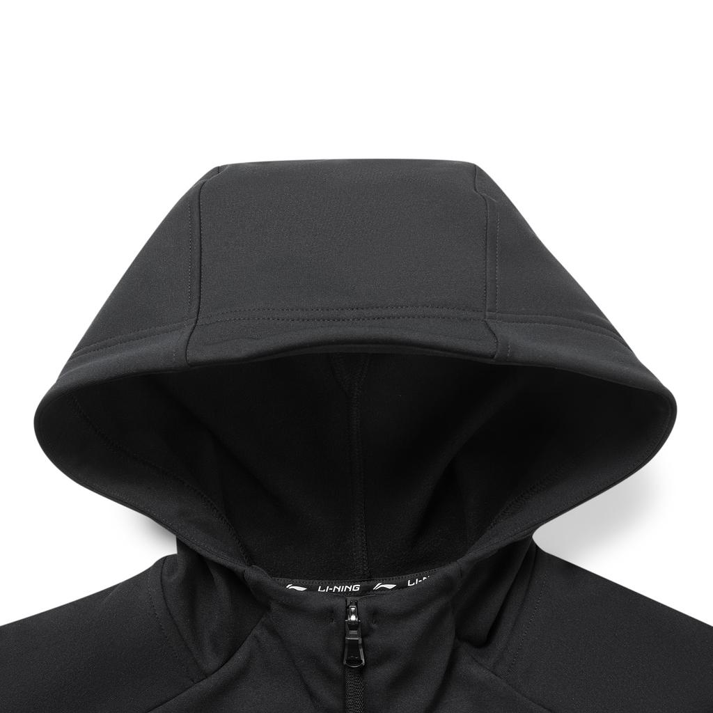 Li-Ning Мужская спортивно-повседневная куртка с капюшоном на флисовой подкладке, простроченная, AWDV975-3