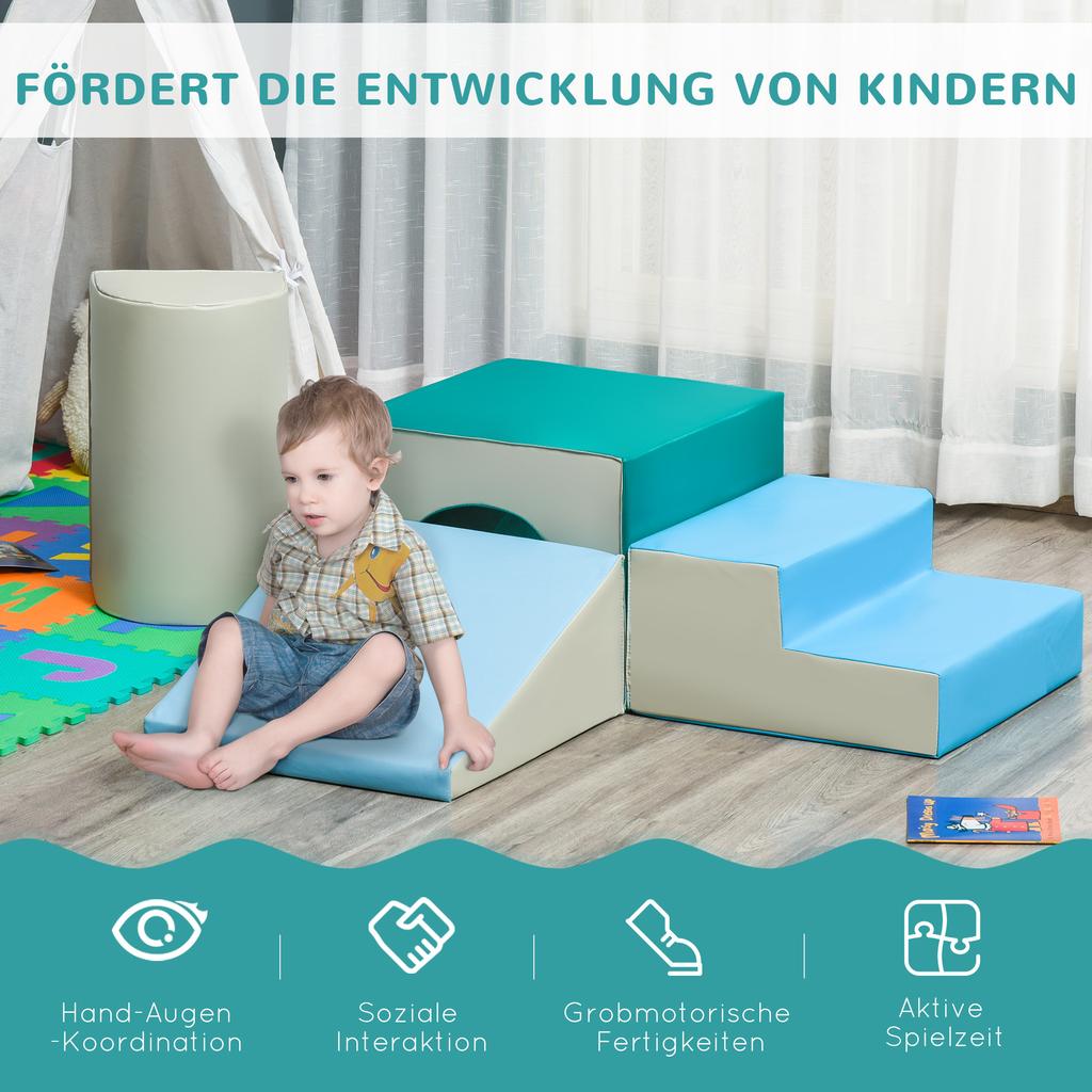 4-Piece Soft Play Set for Toddlers 1-3 Years, Multi-colored