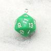 20-Sided Acrylic Dice Keychain - Transparent Solid Color Jewelry Charm