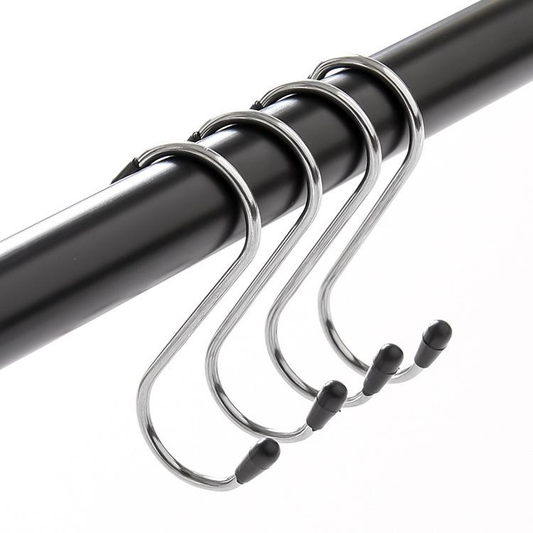4PCS/Lot S Shaped Hooks Stainless Steel Hanger Clasp Rack for Clothes Pot Pan Kitchen Hooks Clasp Ho