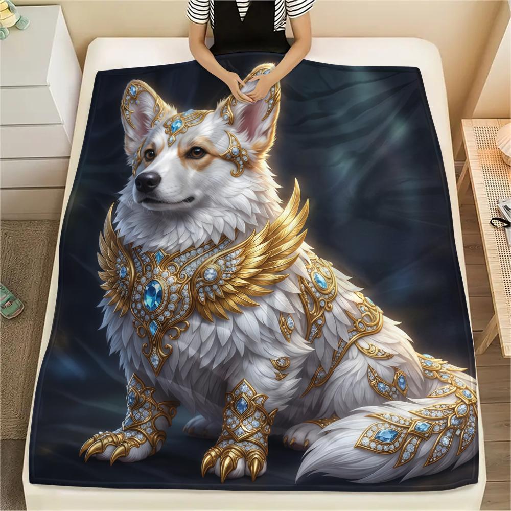 Gorgeous gemstone cat dog Print Flannel Blanket,High quality Comfortable for All Seasons,Home Decor,Warmth and Comfort,Perfect for Christmas Gifts