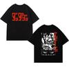 Hot Blood Anime Print Short Sleeve Men's Y2K Top High Street Print Cotton Round Neck T-shirt Casual Loose Street Wear Unisex