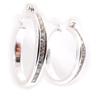 Les Trésors De Lily [C7560] - Silver 'Crystal' White Hoop Earrings 2.5 Cm 3 Mm