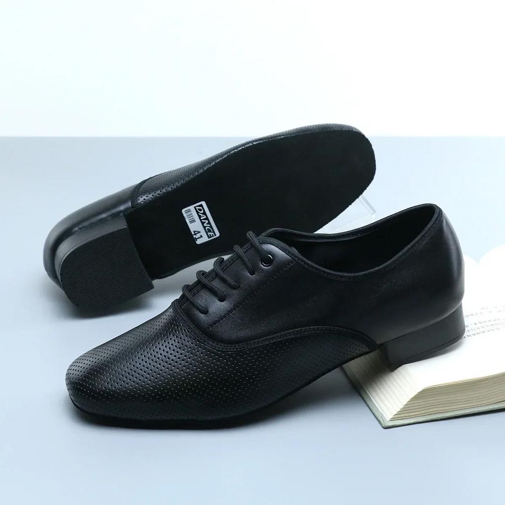 Мужские туфли для современных танцев из натуральной кожи, мужские туфли для латиноамериканских танцев, танго, бальных танцев, с мягкой подошвой, мужские танцевальные туфли, дышащие кроссовки