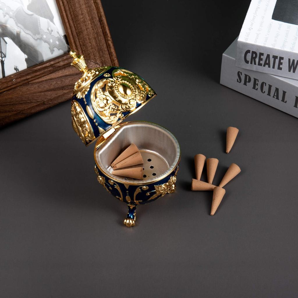 Подставка для благовоний Feyarl, курильница, подставка для благовоний, подставка для благовоний, внутренняя статуэтка из сплава, темно-синего цвета