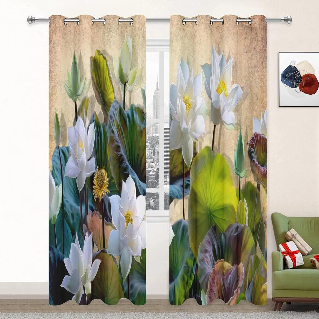 Шторы Lotus High Shading для гостиной, затемняющие шторы для спальни, эстетичные шторы для спальни, новые