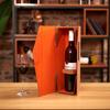 PU Leather Foldable Red Wine Gift Box Built-in Straps Single Pack Wine Bottle Case Rectangular Wine Bottle Carrying Holder Party