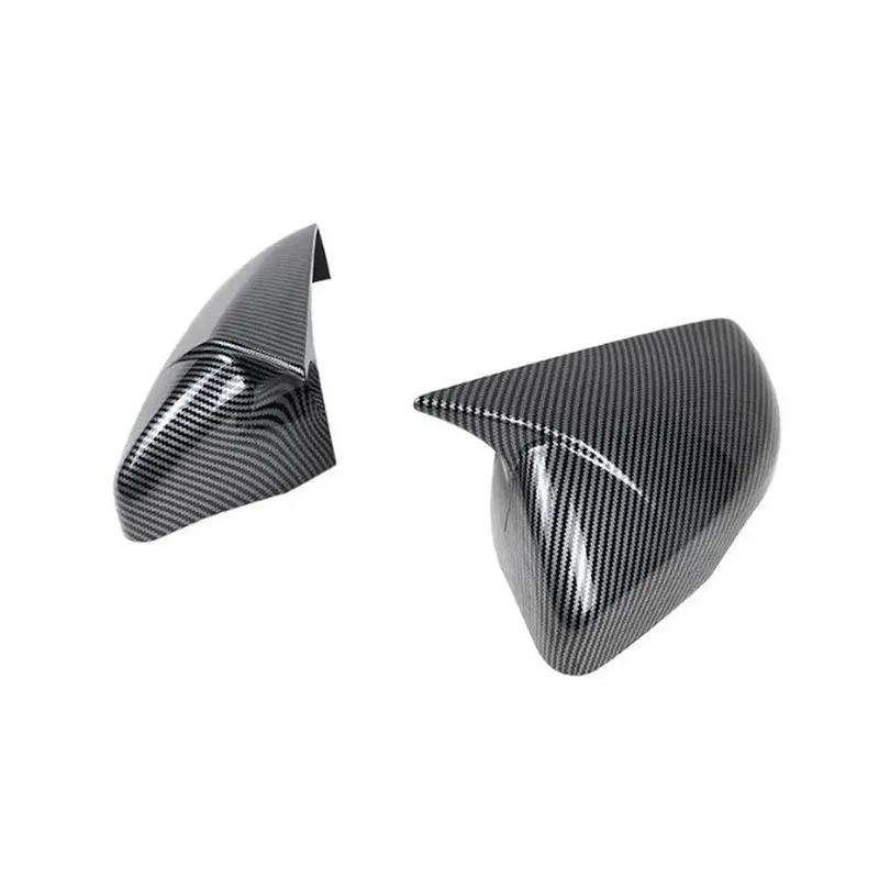 For Ford Edge 2015- Car Rearview Side Mirror Cover Wing Cap Exterior Door Housing Shell Trim ABS Carbon Fiber/Gloss Black