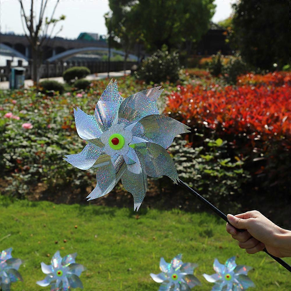 5pcs Silver Bird Repellent Windmill-Seven-Piece Windmill 1pc Silver Flake