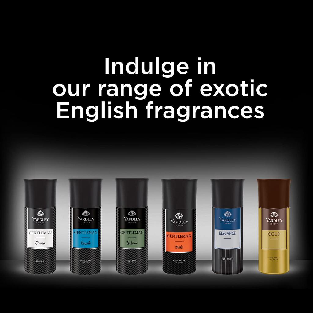 Yardley London Золотой дезодорант-спрей для тела для мужчин, свежий, 150 мл