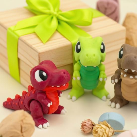 Образовательная сенсорная игра 3D-печатный шарнирный милый Тираннозавр Рекс Динозавр Фиджет-игрушка, Гибкий сустав, Креативные подарки для детей, Фигурка, Кусающий палец