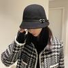 Single Retro Dome Woolen Top Hat Women's Autumn and Winter Fashion Wool Knitted Hat Bucket Hat Basin Hat
