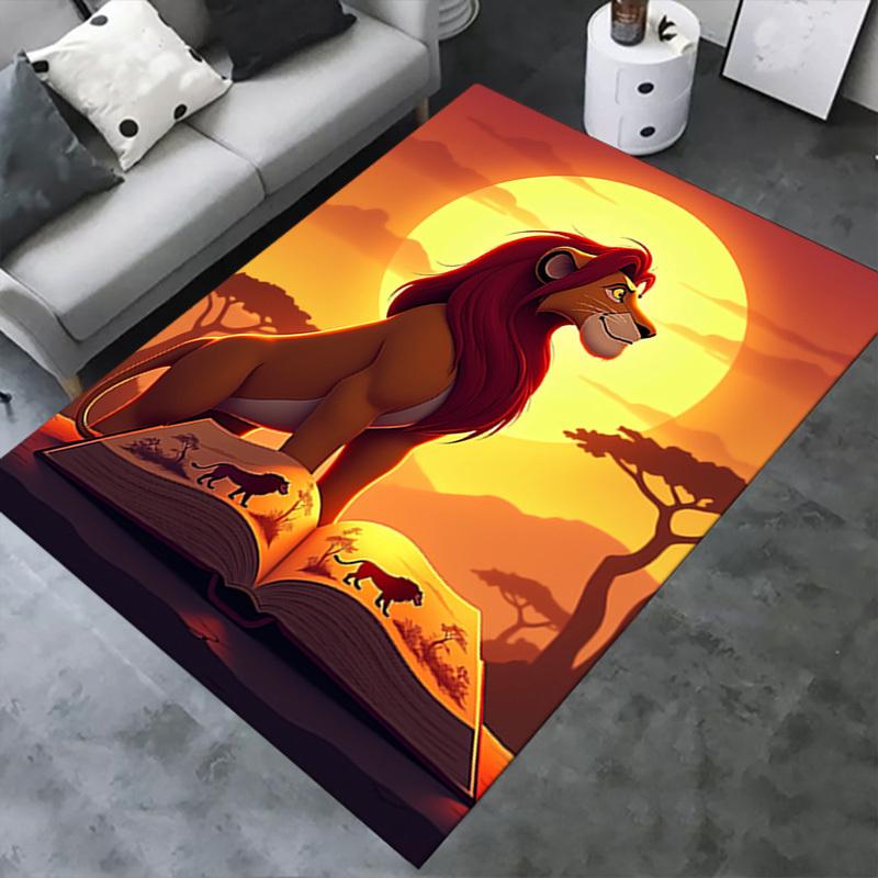 3D Printed The Lion King Anti-Slip Rug - Machine Washable Office Rug for Living Room, Bedroom, Office - Multiple Sizes