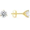 Jewels Prim 1 Ct Round Created Diamond Real 14K Yellow Gold Stud Earrings Martini Push Back
