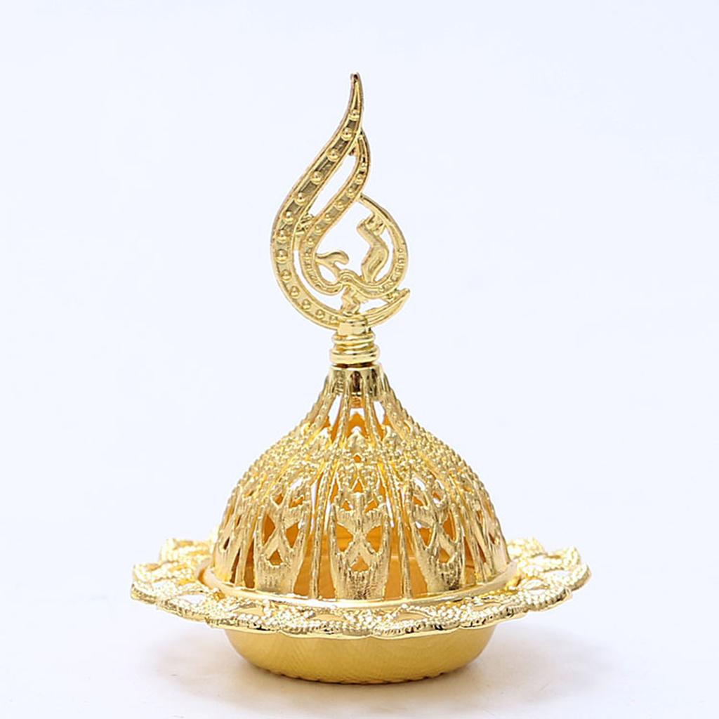 Crown Retro Copper Hollow Out Incense Stick Burner Holder Golden Arab Burner Catcher Home Decoration