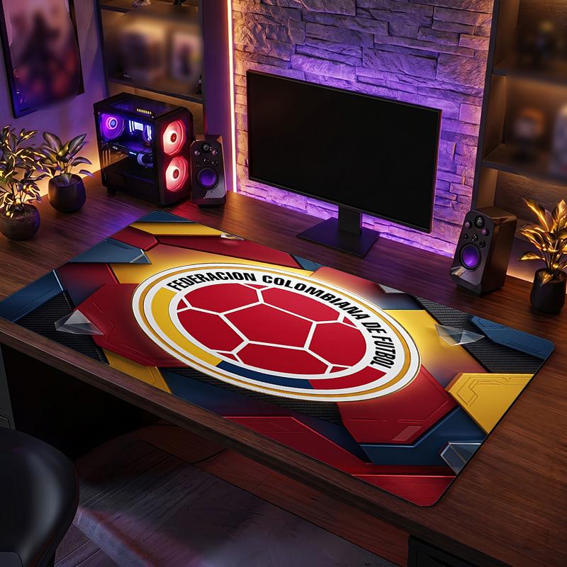 Colombia Football Crest Mouse Pad, Extended Non Slip Rubber Desk Mat for Gaming Office Laptop Fan Gift