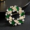High-End Luxury Color Zircon Ring Bauhinia Corsage Atmospheric Brooch Suit Accessories