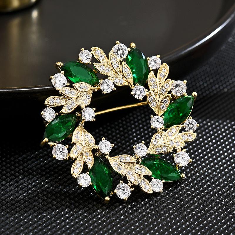 High-End Luxury Color Zircon Ring Bauhinia Corsage Atmospheric Brooch Suit Accessories