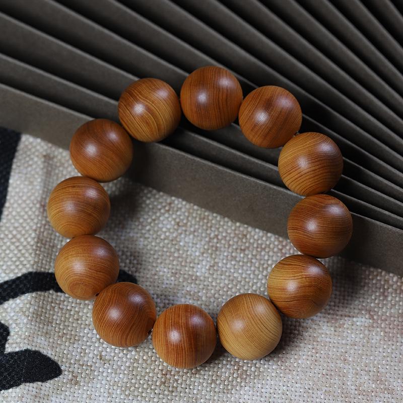 «Мужской браслет Taihang Aged Cypress — ювелирные изделия из черных масляных бусин Будды»