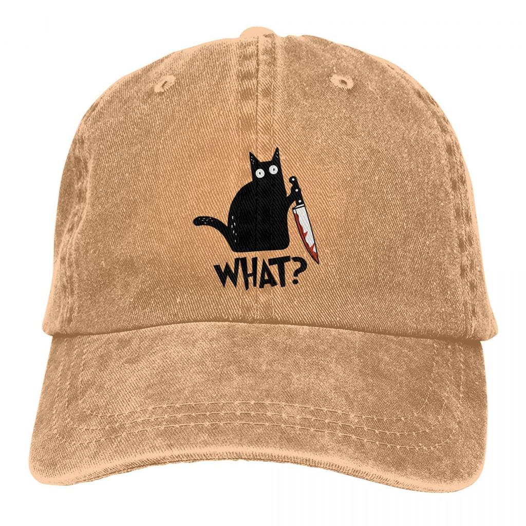 Бейсбольная кепка Cat What Murderous Black Cat с ножом, шапки унисекс, женские защитные кепки с козырьком Snapback, художественные кепки