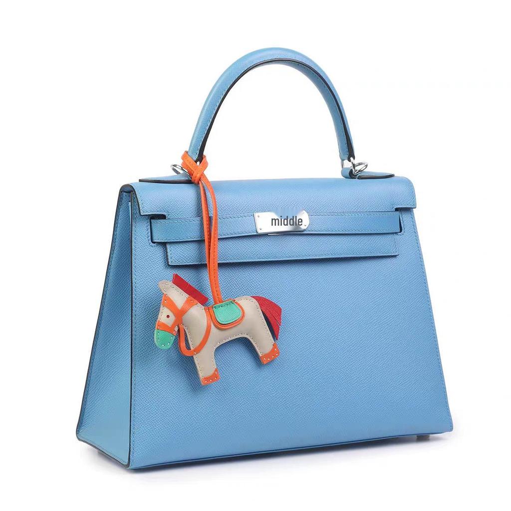 Брелок из натуральной овчины и кожи лошади, подвеска для сумки