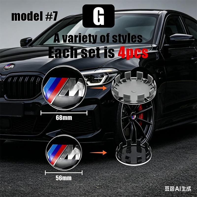 Hot For BMW M 4Pcs 56mm-68mm Car Wheel Center Caps For BMW Alpina M X1 X3 X5 X6 X7 E60 E92 E71 E70 E46 F34 G30 G70 G08 G05 G06 G01 G02 G31/G38