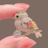 Rhinestone Woodpecker Brooch, High-end Women's Clothing Chest Flower Accessory Brooch