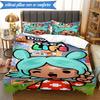 3PCS Vibrant World Of Toca Life Bedding Set 2D Printing (Includes 1 Duvet Cover + 2 Pillowcases Coreless), Bedroom decor,Fan gift