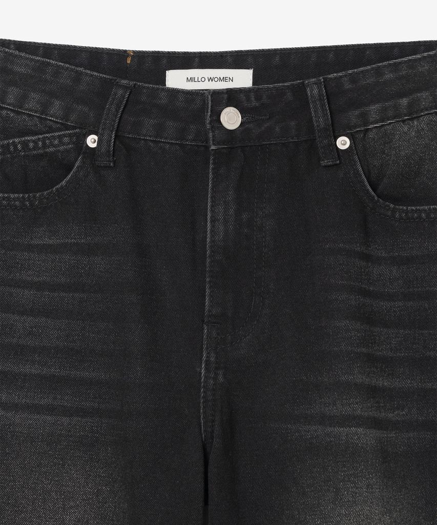 MILLO WOMEN Washed Relaxed Balloon Jeans [Denim Black]