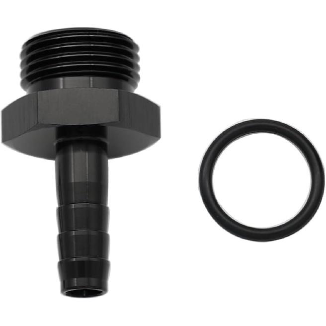 Aluminum -10 AN ORB Male to 1/2"(12.7mm) Barb Push On Hose Fitting Adapter Black