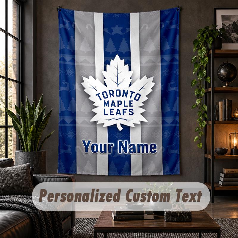 Personalized Wall Tapestry,Toronto Maple Leafs Custom Text, Soft Fabric Wall Art For Indoor Decoration