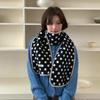 Двусторонний шарф в корейском стиле с цветными блоками и горошком для женщин Теплые утолщенные пушистые вязаные шарфы