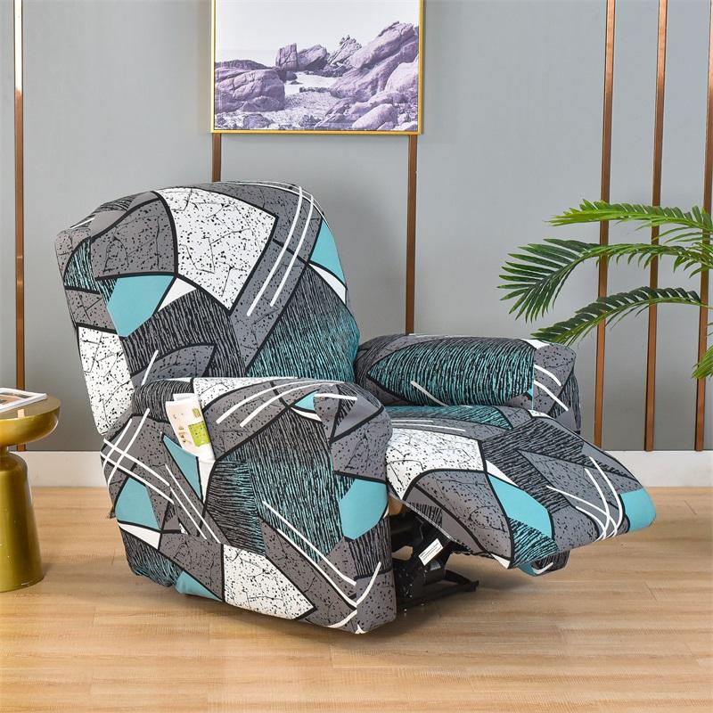 Geometry Printed Flower Stretch Lazy Boy Sofa Cover Recliner Cover Chair Covers For Leather Living Room Recliner Chair Slipcover