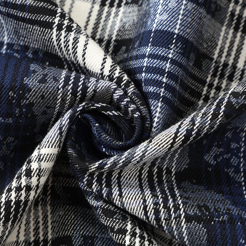 Vintage Plaid Shirt Oversized Outerwear Man Jackets Plus Size 4XL-11XL Casual Long Sleeve Top